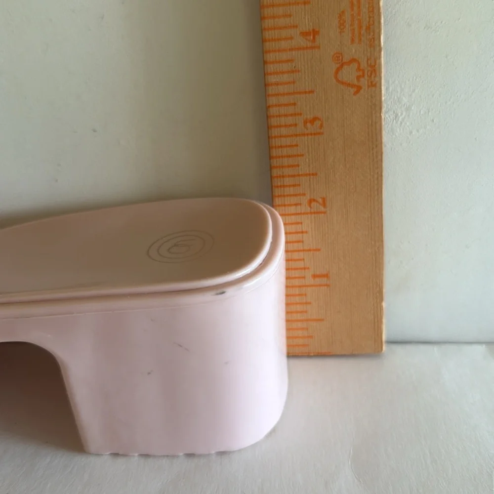 Soft pink block heel slip on platform summer slides size 8